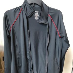 Dan skin workout jacket grey with red